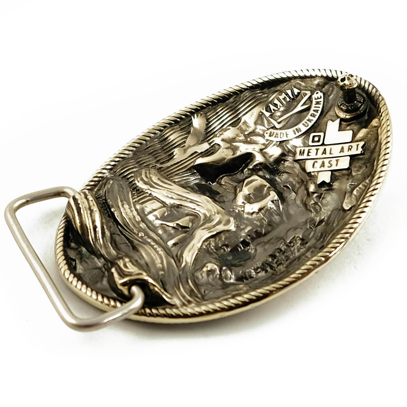 Don&rsquo;t Tread on Me german silver belt buckle, Historical American flag buckle
