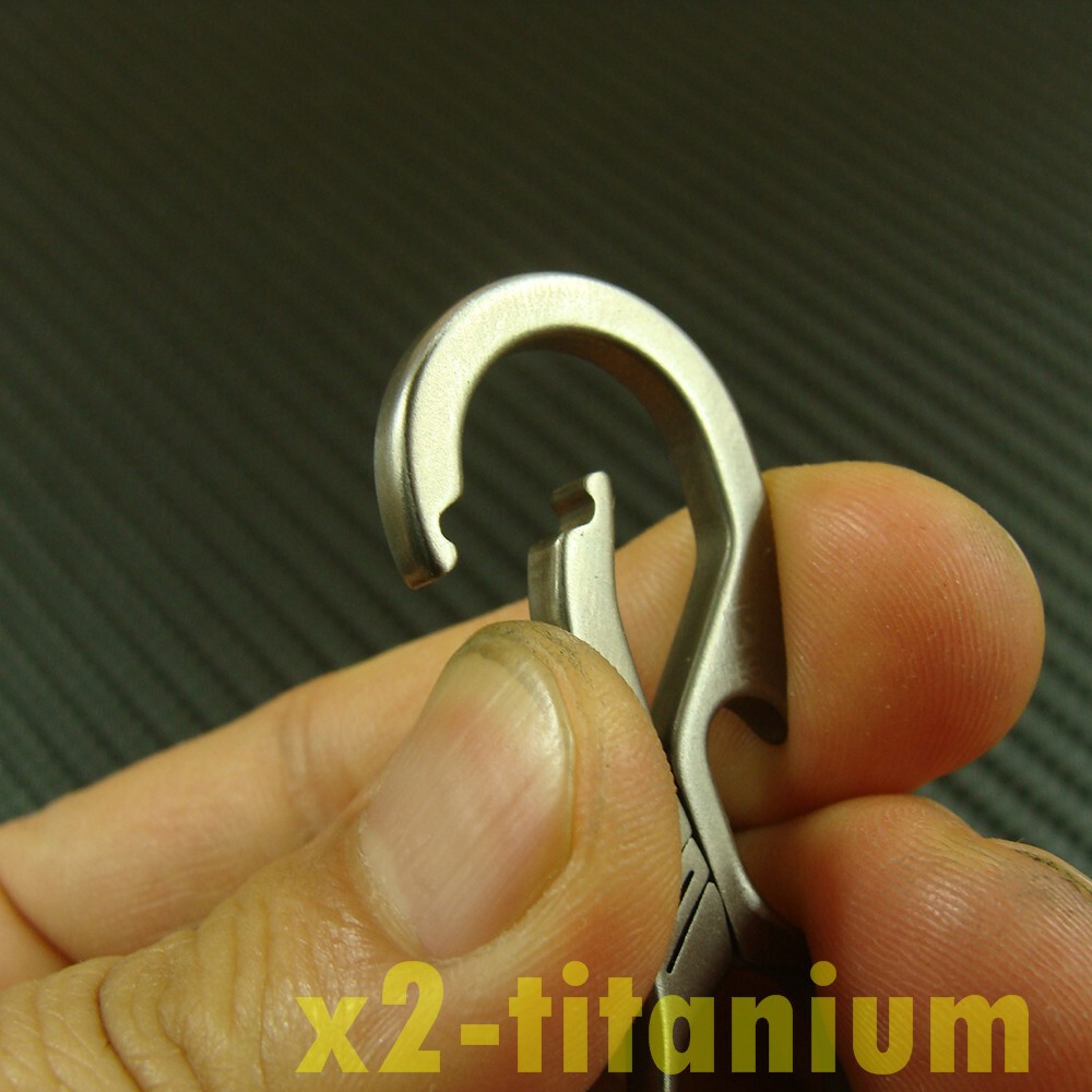 Titanium Key chain ring snap hook carabiner clip bottle opener XH626