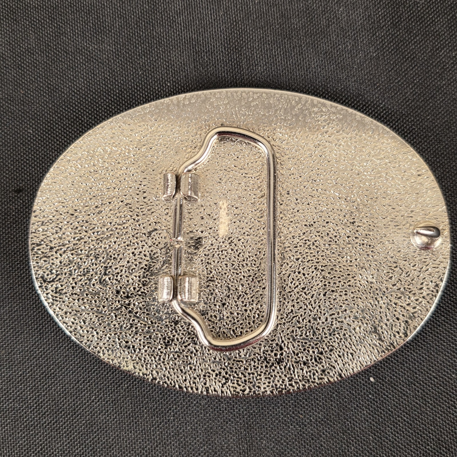 Vintage Trucker Girl Leather Belt Buckle Mudflap Silhouette Silver Studs Oval