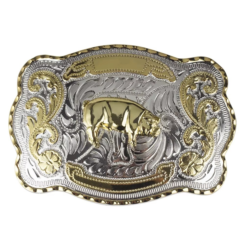 Gold Scorpion Double Color Big Animal Belt Buckle for Man Alloy Cowboy Western