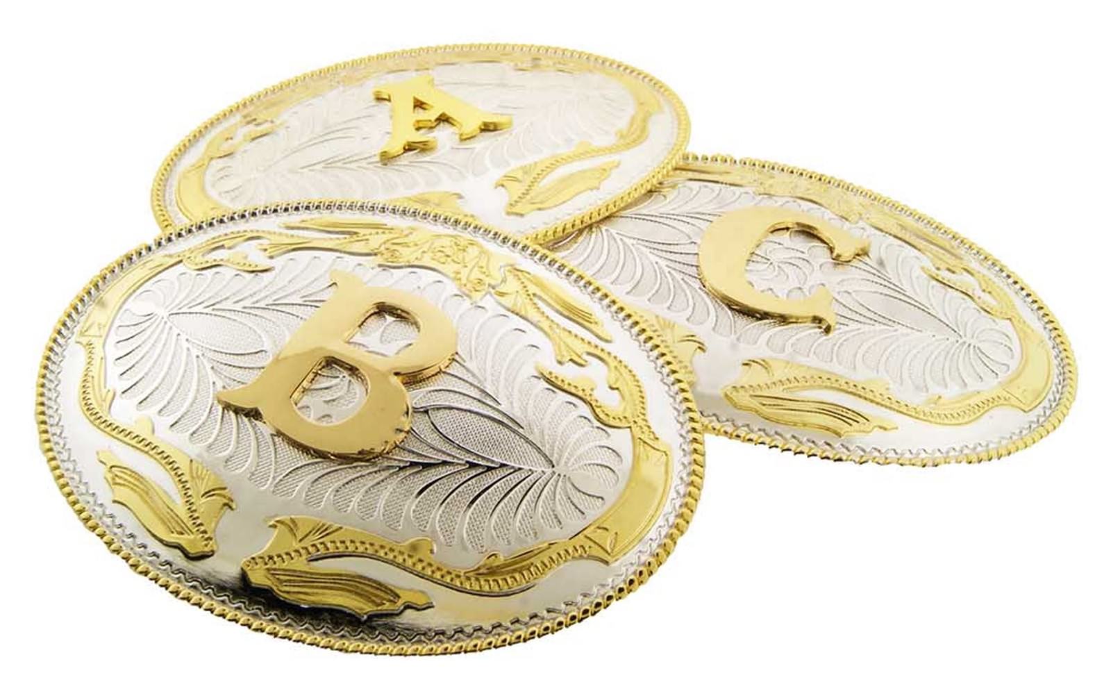 New Men Women Big 5 » W 4 » H Western Cowboy Real Rodeo Style Gold Silver Metal