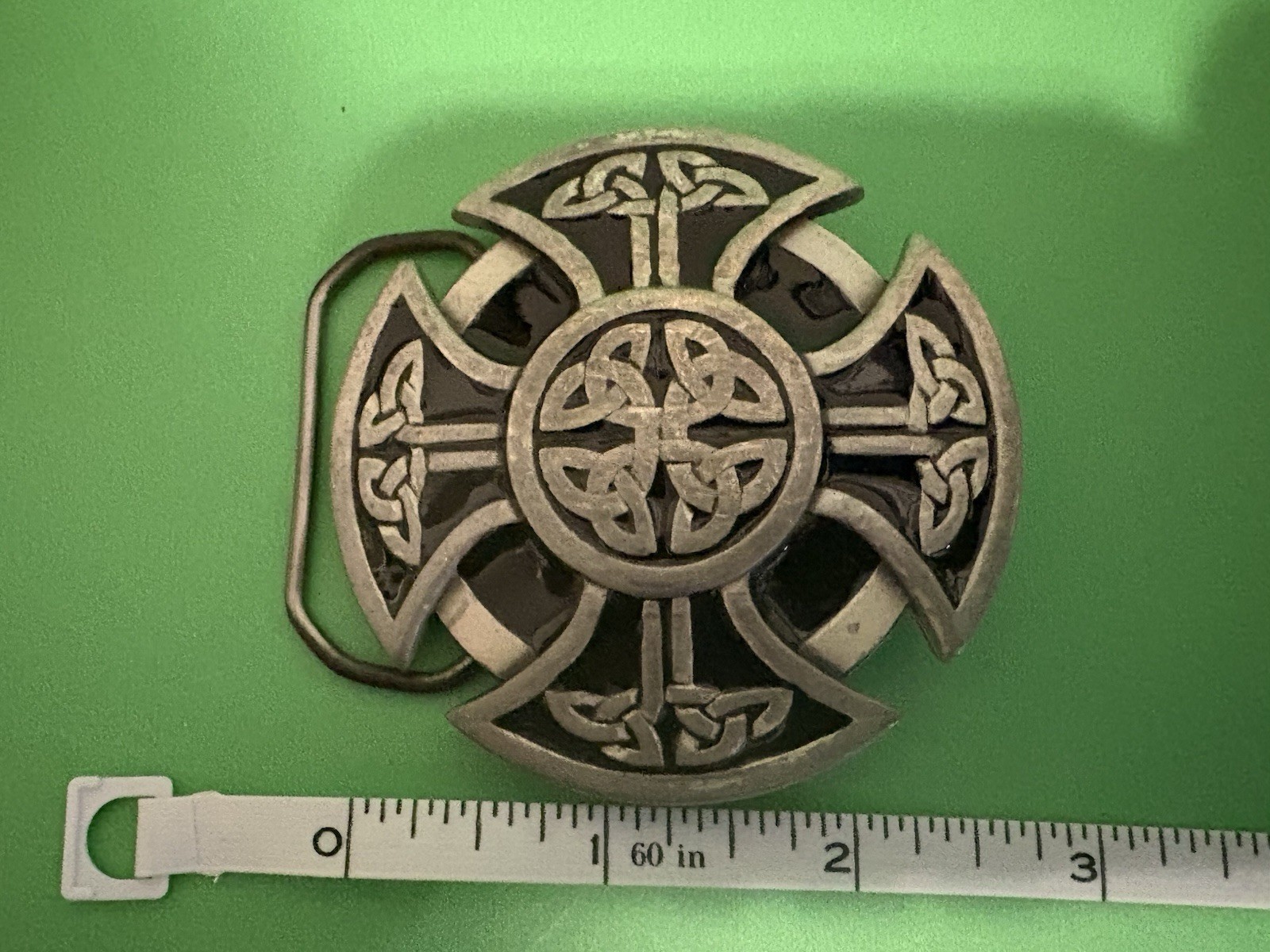 Celtic Cross Pewter Belt Buckle