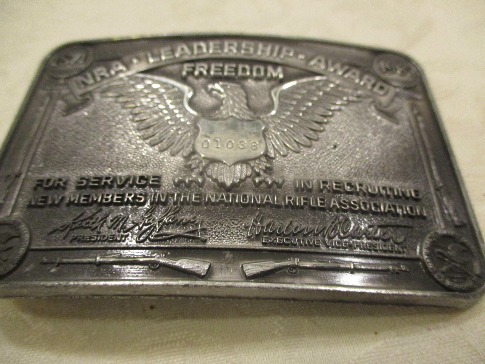 NRA Belt Buckle National Rifle Association 1871-1983 Vintage