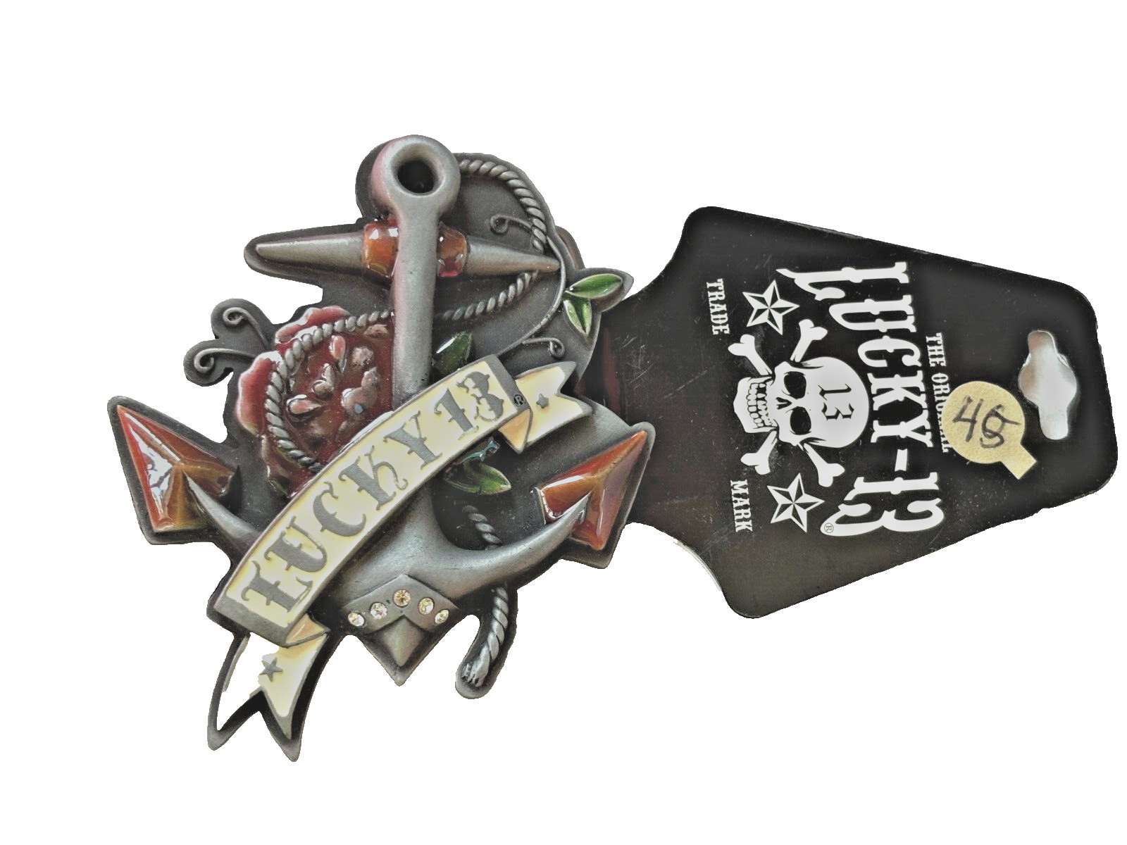 Lucky 13 Belt Buckle Anchor Original Officially Licensed New Men Women Fashion