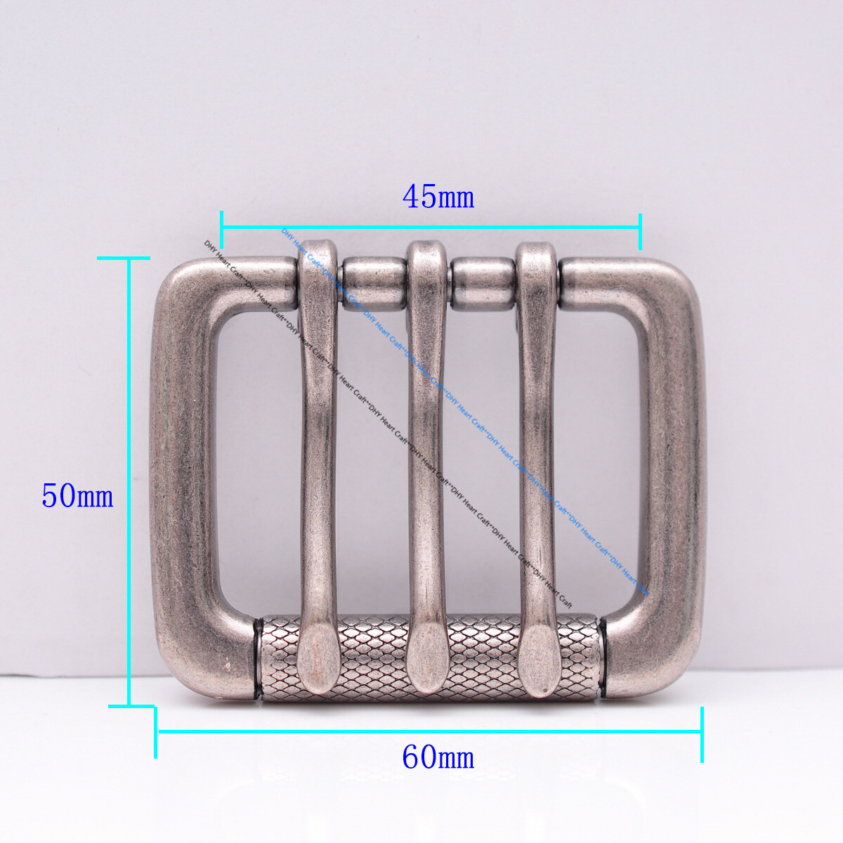 Heavy Sturdy Retro Triple Tongue Pin Prong Men Belt Buckle Fit 45MM Belt Straps