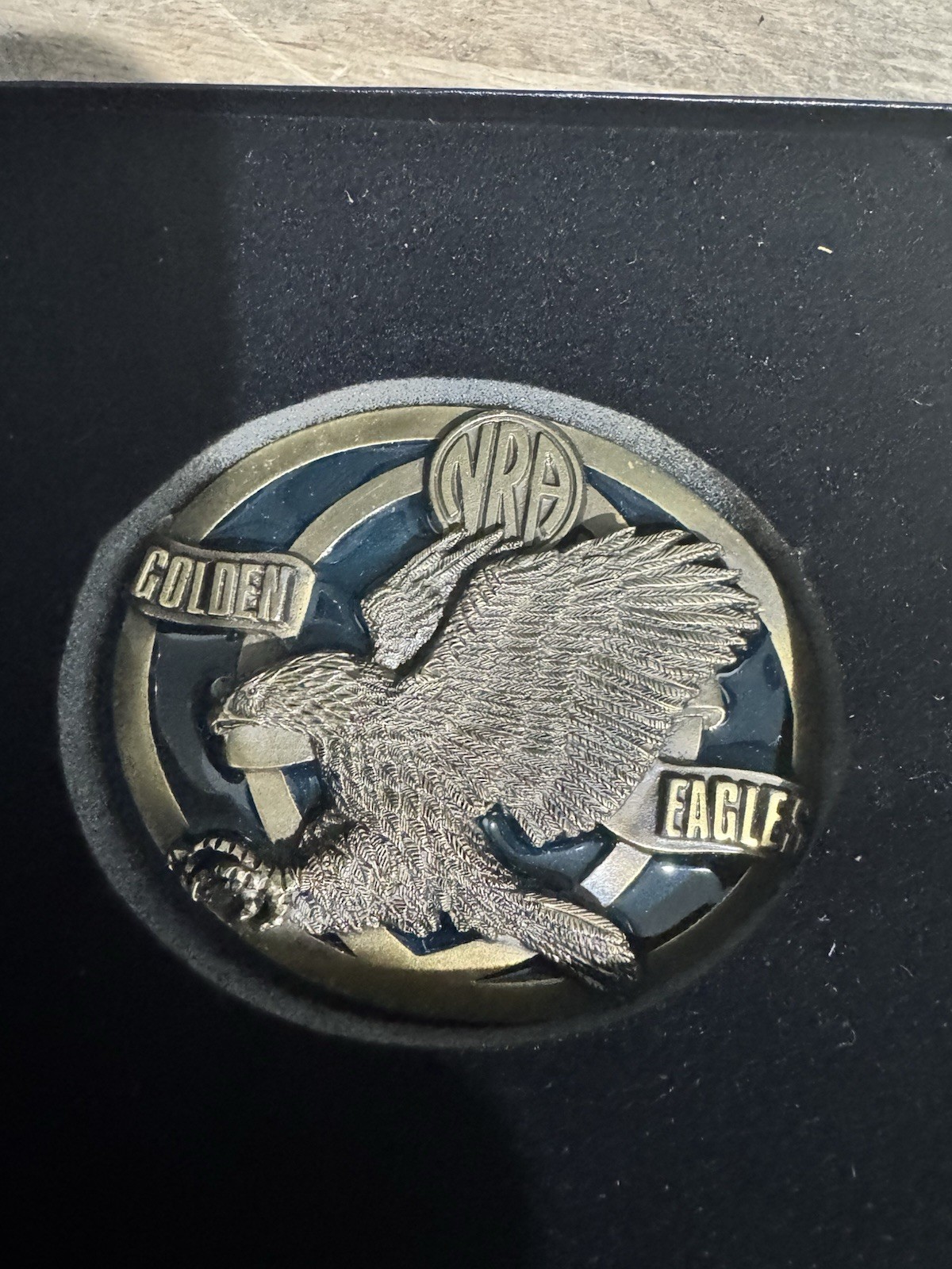 Vintage Collectible NRA Golden Eagles USA Heavy Enameled Belt Buckle