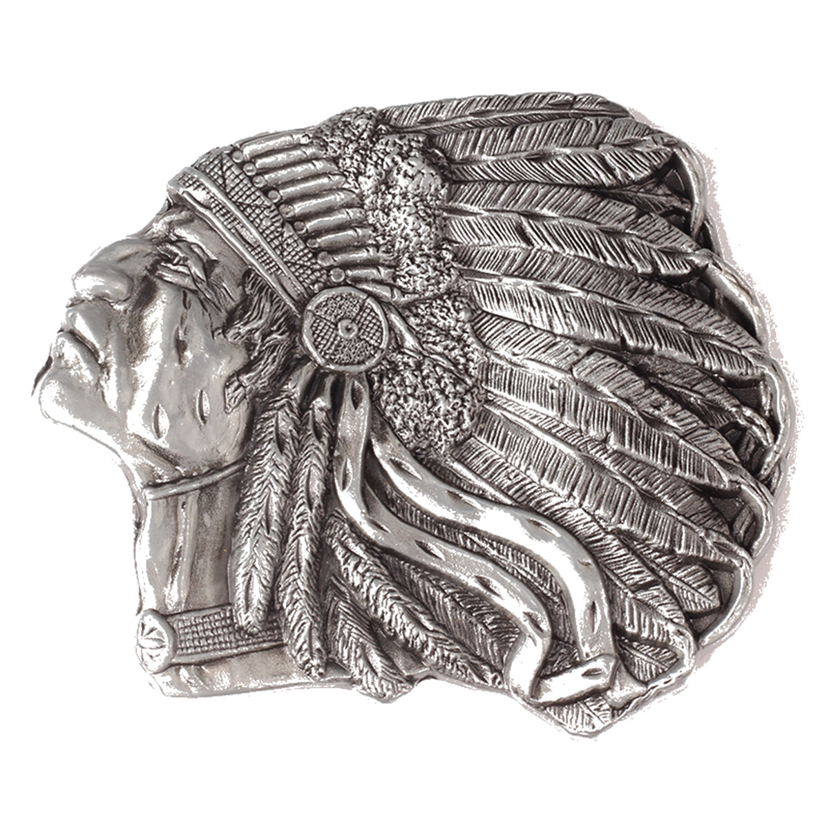 Indian Warrior Chief Belt Buckle Western Cowboy Native American (IW-06-S)