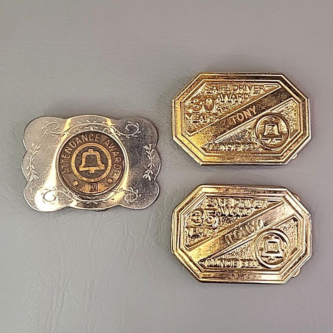 Illinois Bell Belt Buckle Lot of 3 Service Awards Attendance Safe Driver Tony