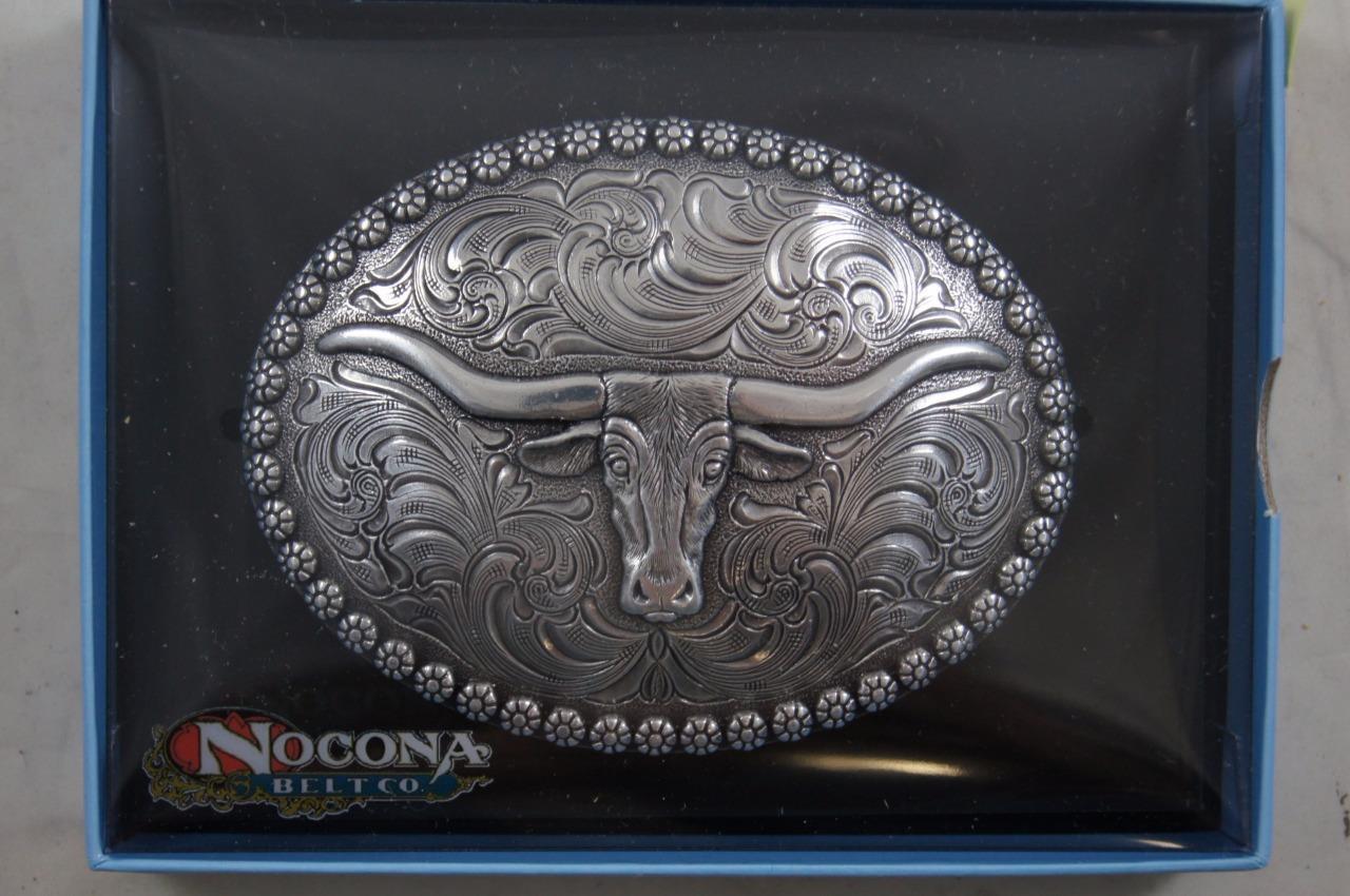 Nocona Western Oval LONGHORN Belt Buckle 37981