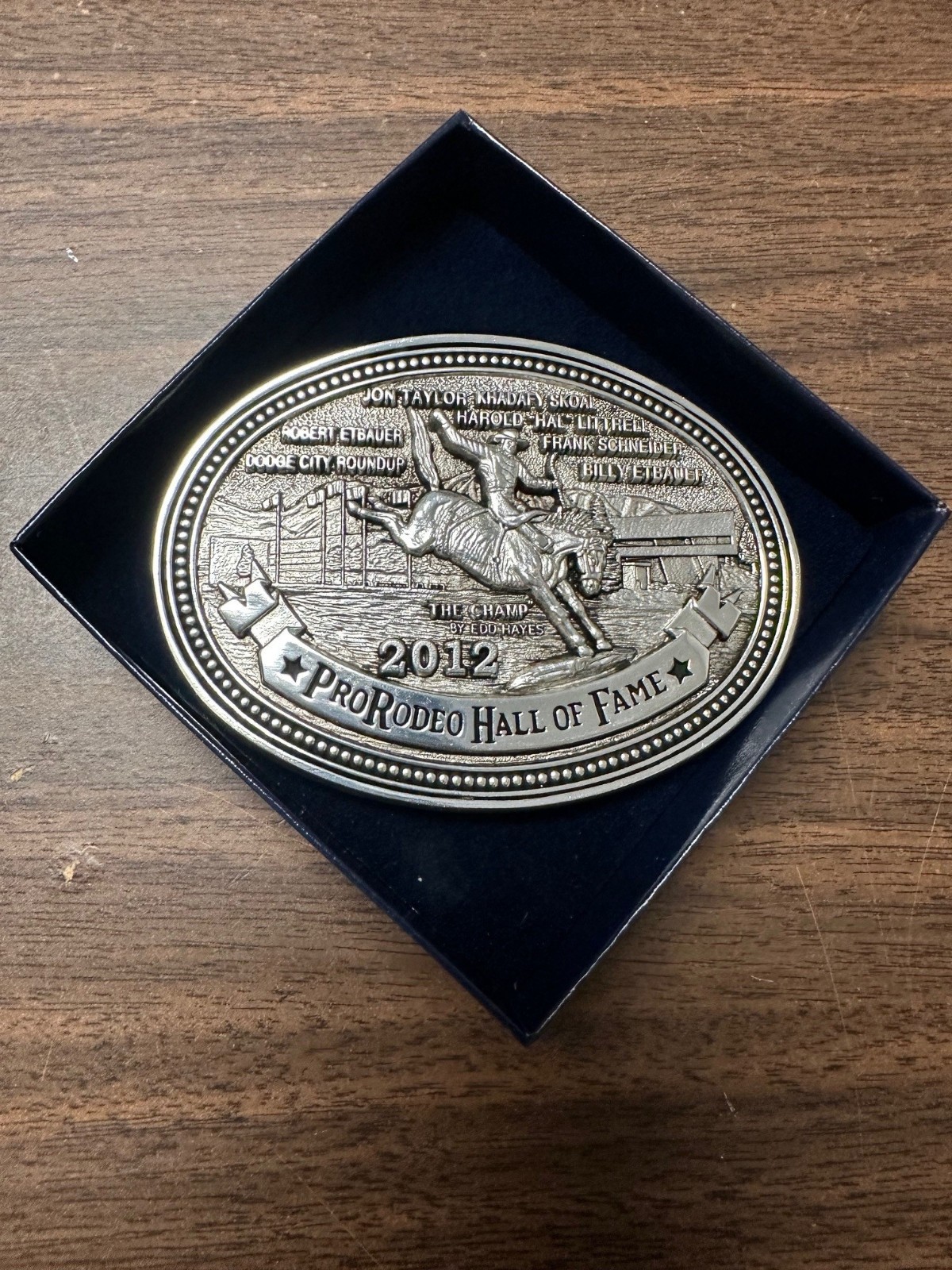 Pro Rodeo Hall of Fame Belt Buckle Montana Silversmiths Rare 2012 Brass Silver