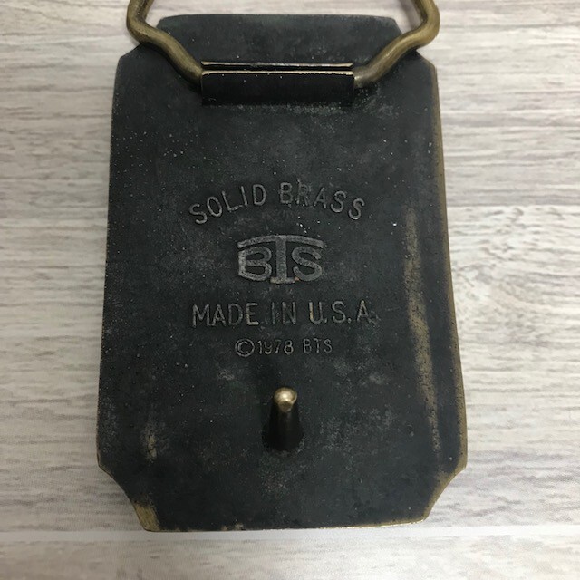 Vintage 1978 Solid Brass BTS Belt Buckle Ducks/Geese Made In USA