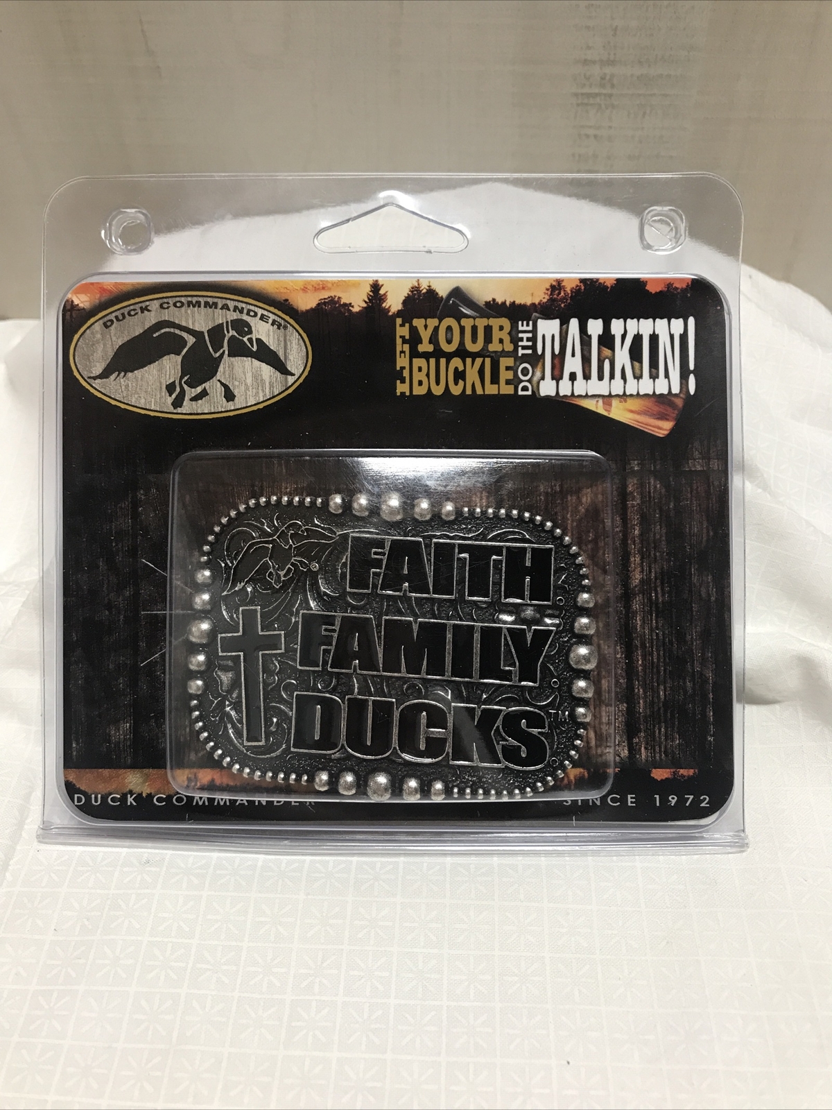 NEW Montana Silversmith Duck Commander ~ Faith Family Ducks Belt Buckle