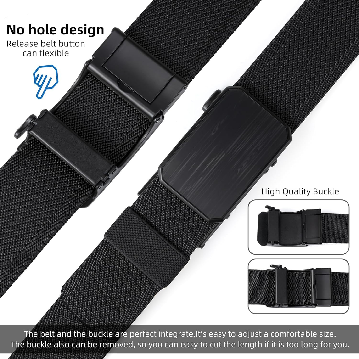 Auto Lock Ratchet Belt for Men | Elegant Dressing Belt Buckle | 1.5&Prime; Wide Elasti