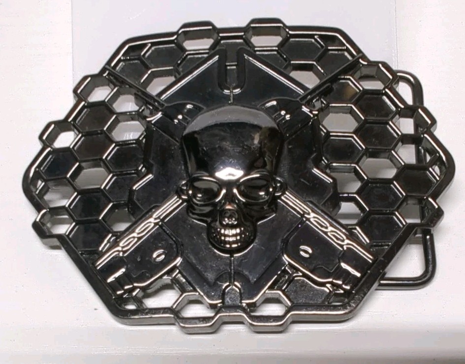 Rare Halo Game Gunmetal Skull Belt Buckle 2011 Gamer Buckle Collectible