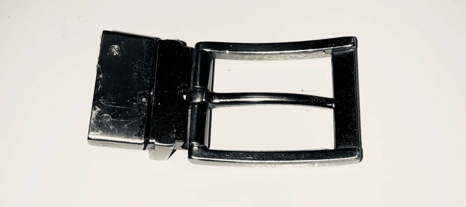 Reversible Belt Buckle Replacement Pin Buckle Rectangular Silver for 1.25” Wide