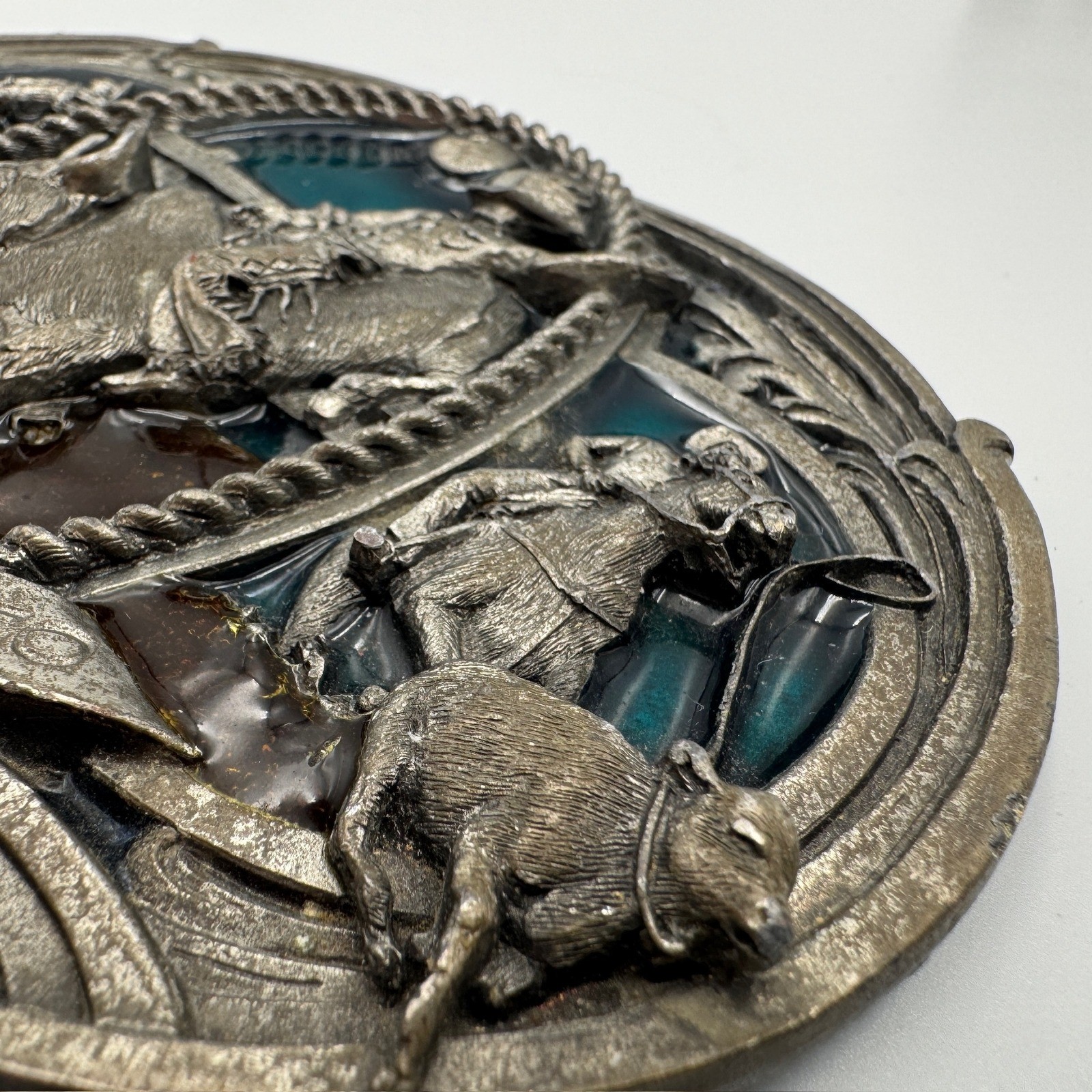 Vintage Bergamot Brass Works Championship Rodeo Belt Buckle 1980 Made in USA