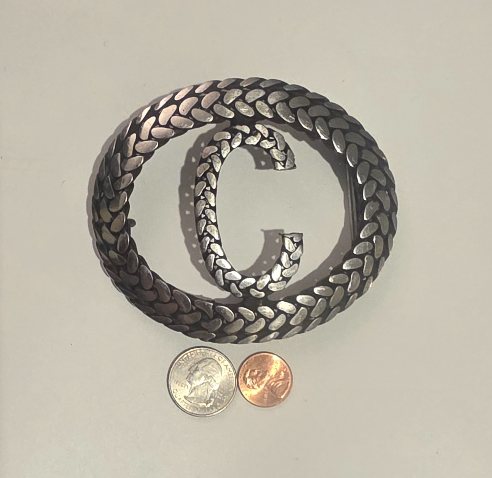 Vintage Metal Belt Buckle, Big Size, Nice Letter C, Initial C, Nice Western