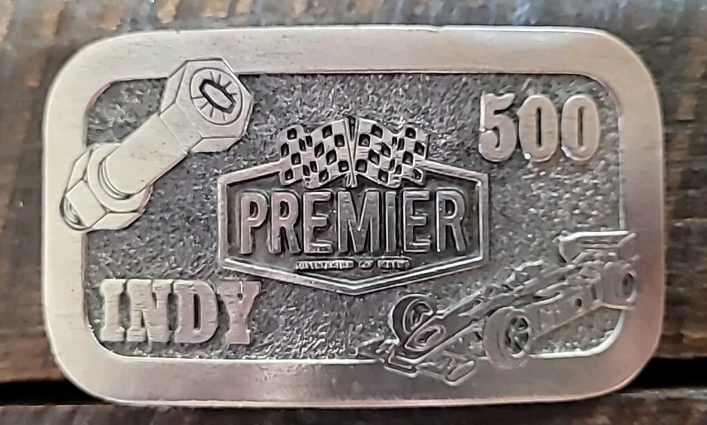 Vintage Indy 500 Belt Buckle By Premier Industrial Corporation