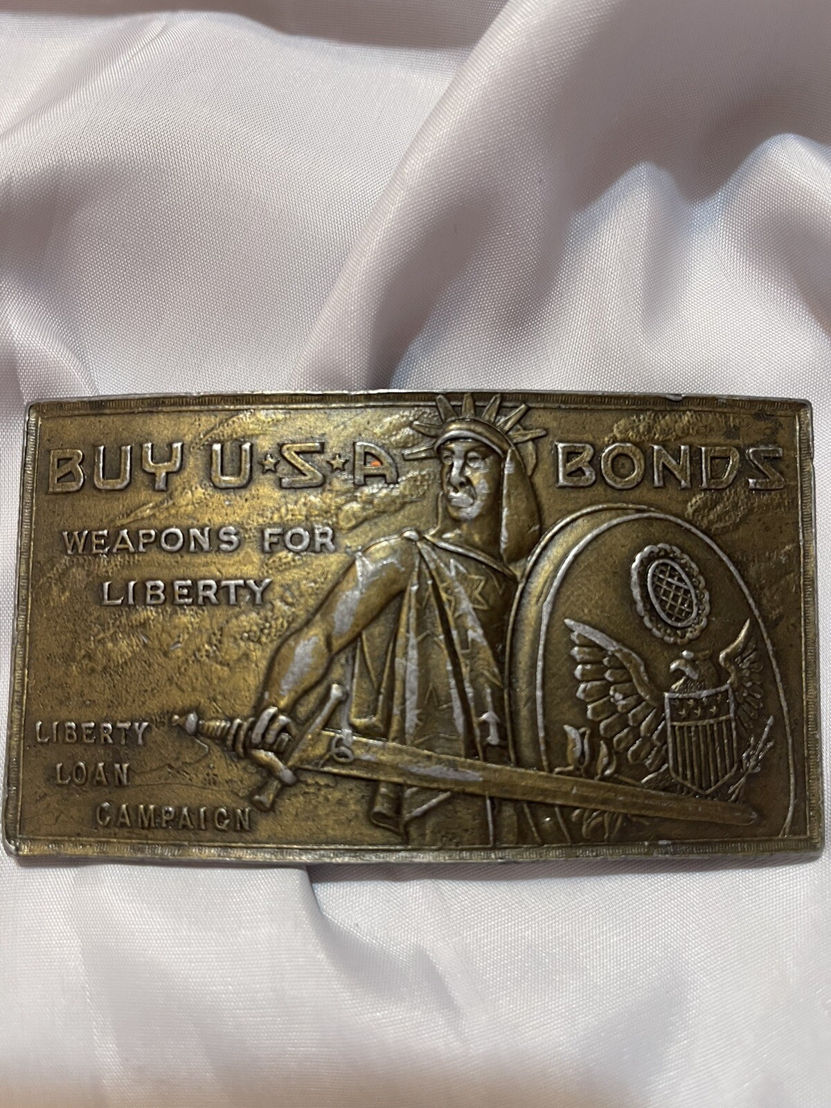 Buy U.S.A. Bonds Weapons for Liberty Brass Belt Buckle Vintage
