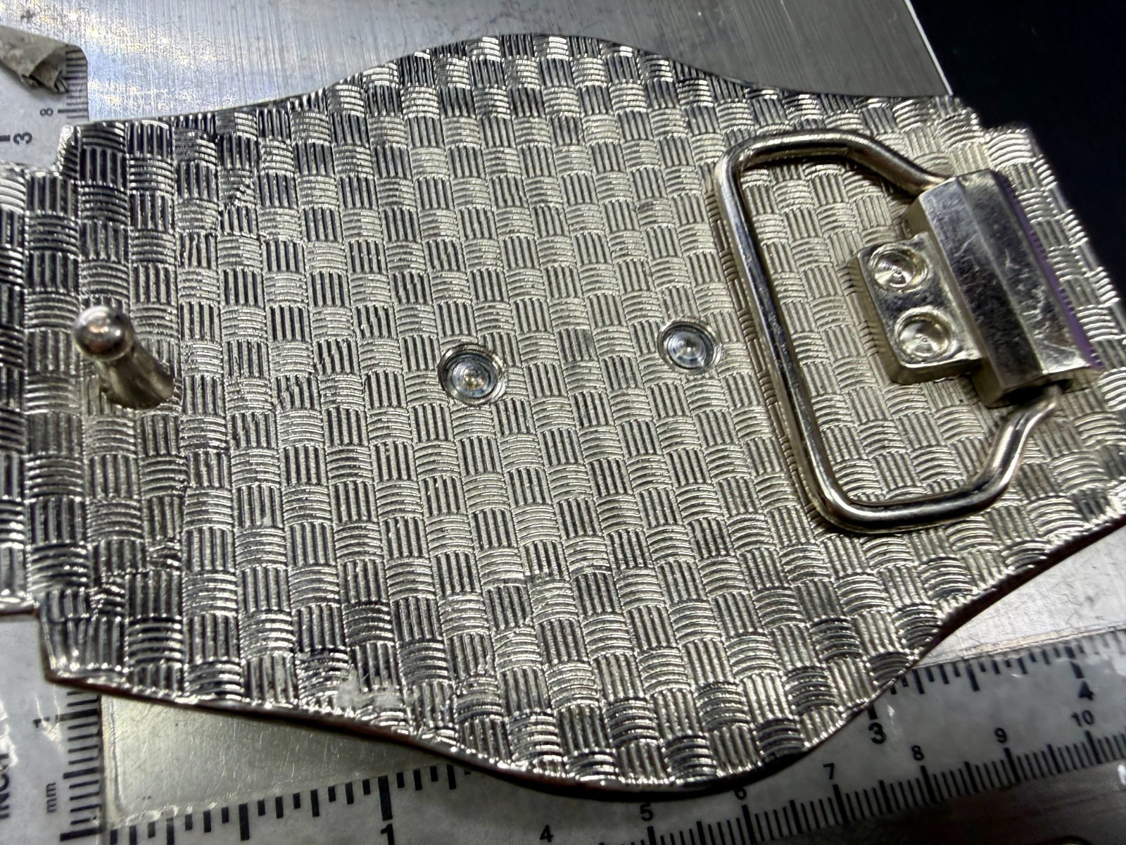 Dive Watch Style Shape Pistol Gun with Rhinestone Silver Color Large Belt Buckle