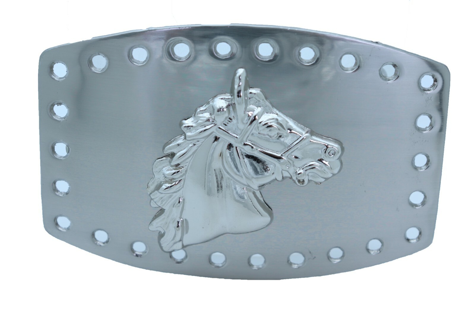 Cool Men Women Western Fashion Belt Buckle Silver Metal Rodeo Horse Classic Look