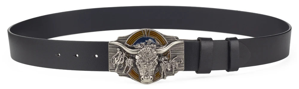 Tauren Ancient Silver Belt Buckle Metal Smooth Buckle 4.0 Cowboy for Men