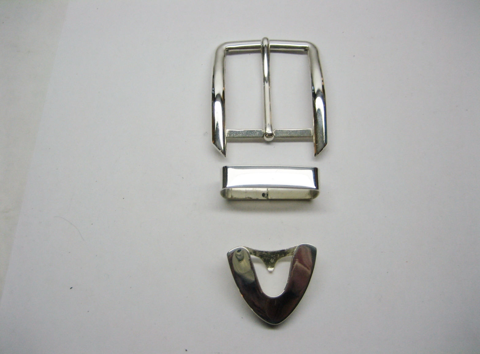 Sterling silver 925 solid buckle loop and tip 52 grams for 1.5&Prime; belt made in USA