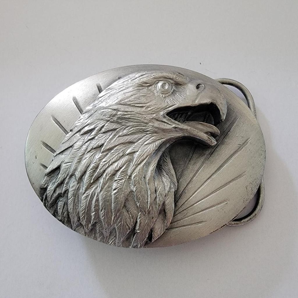 Vintage 1987 Siskiyou Pewter 3 Dimensional Eagle Belt Buckle #0-50