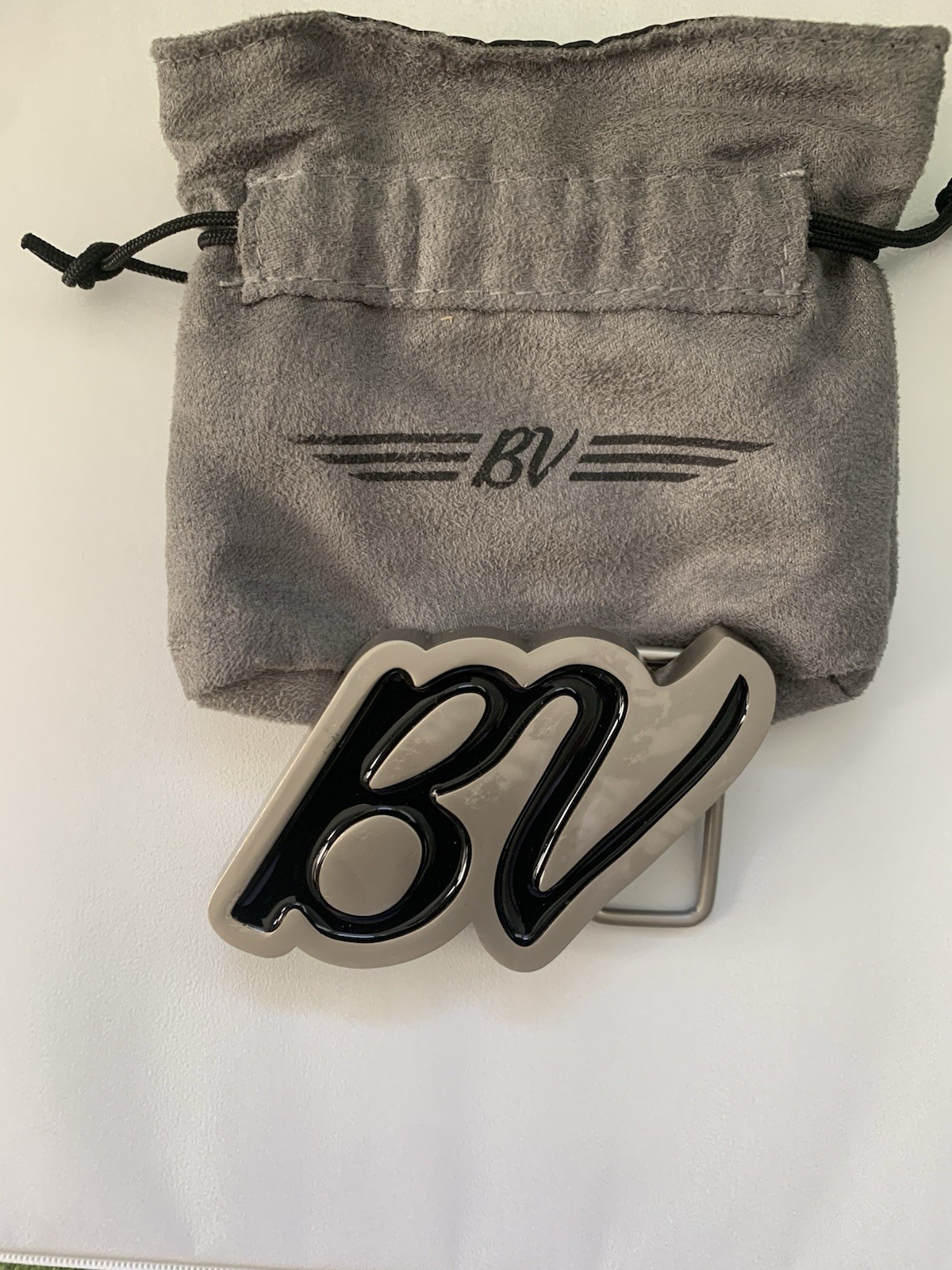 Titleist Vokey Interchangeable Belt Buckle BV Logo Black Enamel Silvertone Metal