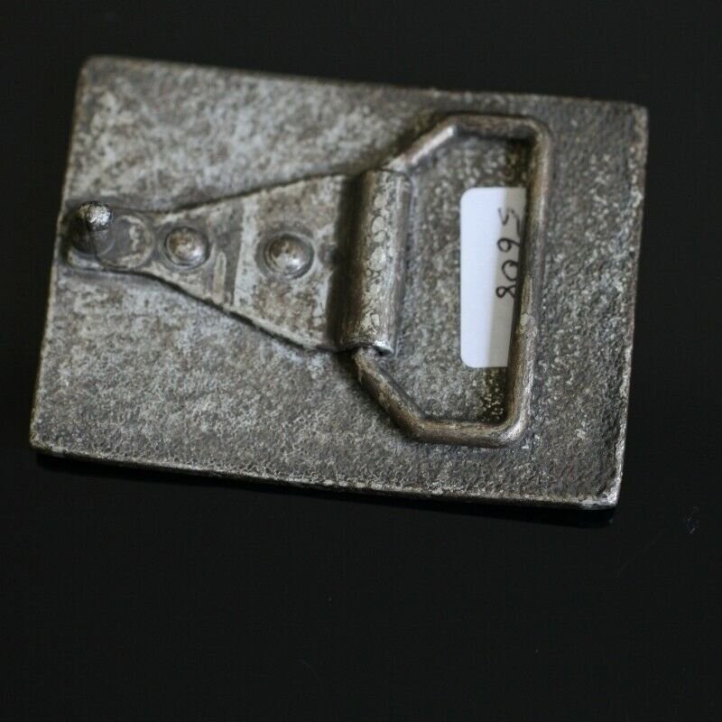 Rectangular Belt Buckle with Gingko Leaves Vintage Silver Natural Design
