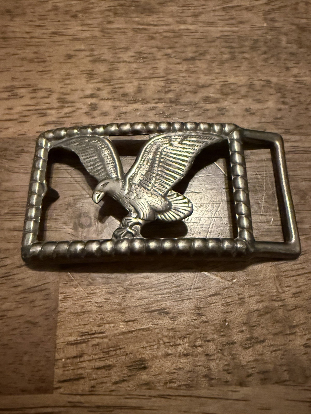 Vintage Belt Buckle Silvertone Eagle Embossed Country Western Retro USA