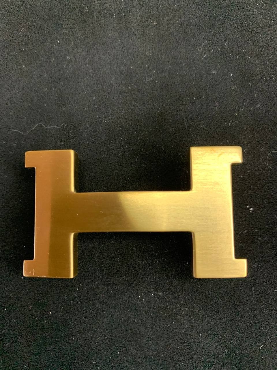 H Logo Belt Buckle 32mm 1.25&Prime; Unisex Gold