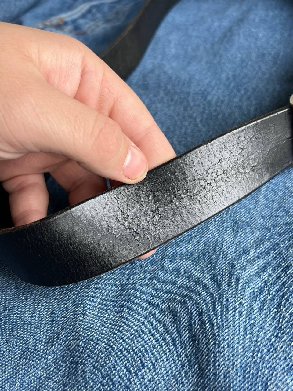 Vintage 90s Dolce & Gabbana Black Leather Belt Chunky Steel Buckle D&G JEANS Y2K