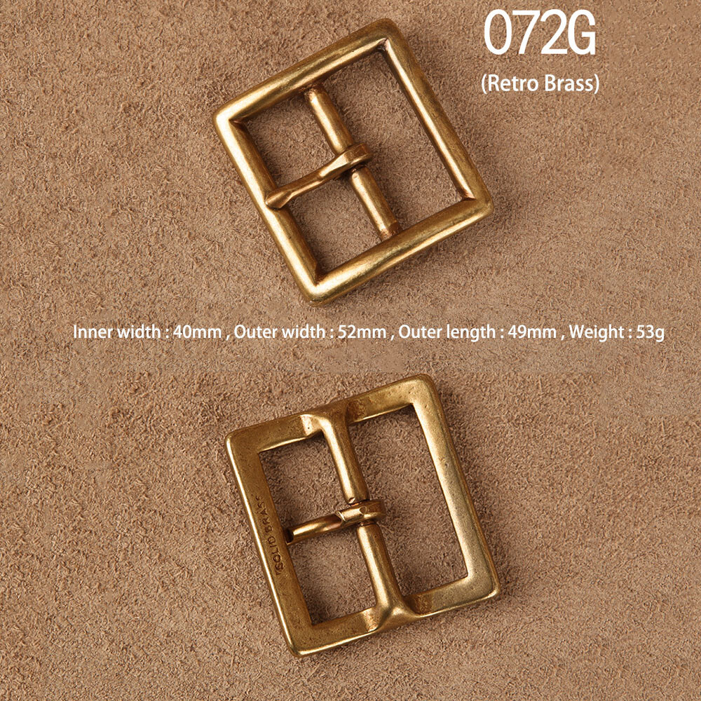 Solid Brass Pin Buckle Leather Craft DIY Belt Men Women 38mm 40mm Polished Gold