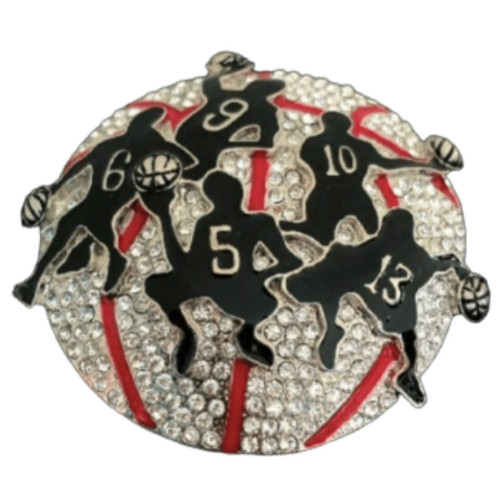 Basketball Game Players Ball Rhinestone Sport Belt Buckle