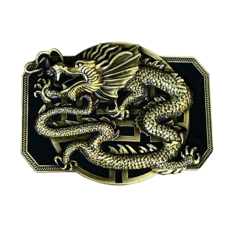 Chinese Relief Dragon Pattern Buckle Belt DIY Components Heavy Rock Buckle