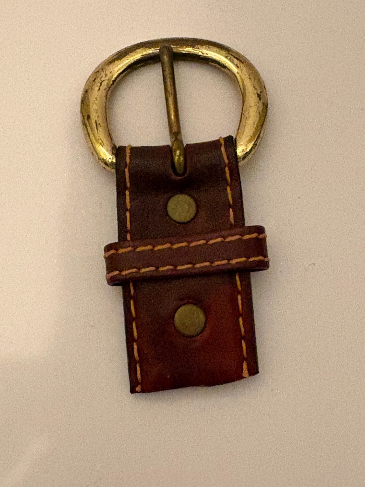 2 Vintage Brass Square & Oval Center Bar Pin Buckle for Belt Strap