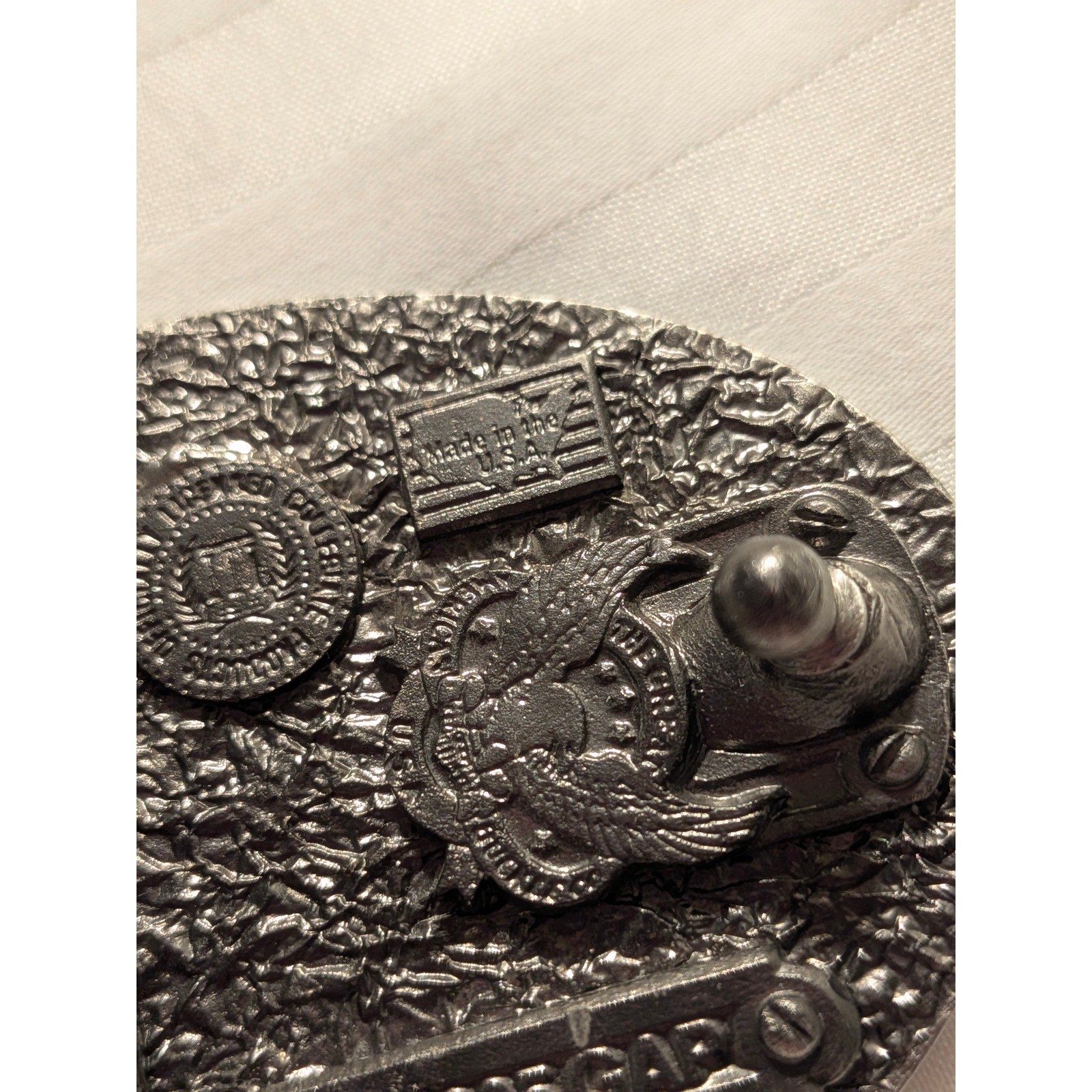 Vintage GAP Belt Buckle Air Force Academy USA 90s Collegiate Pewter Oval Buckle