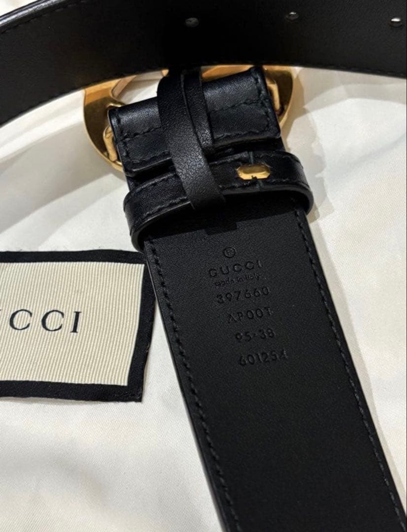 GUCCI Pre-Owned Black Leather Belt 38 Inches