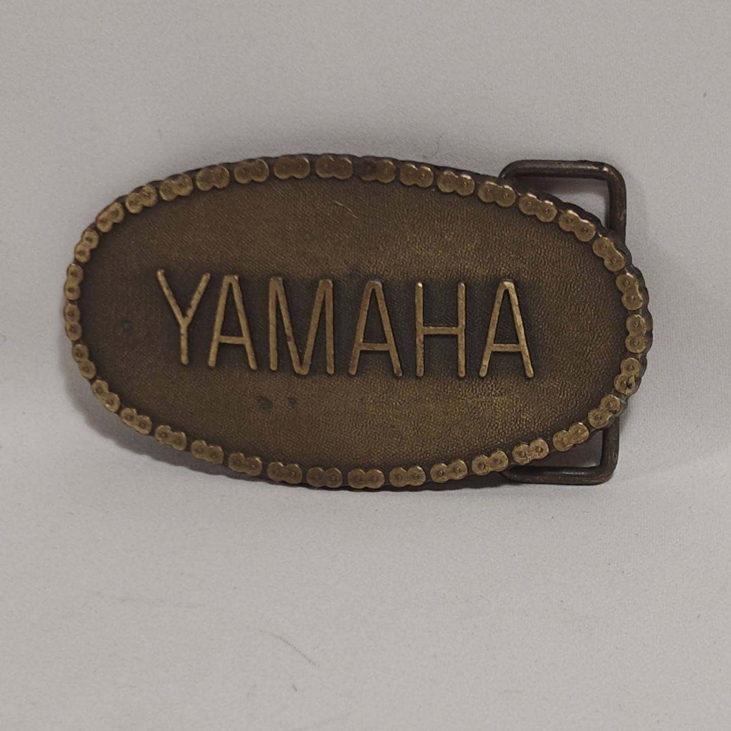 Yamaha Motorcycle Chain Belt Buckle Brass 1970&rsquo;s Vintage Worn Functional