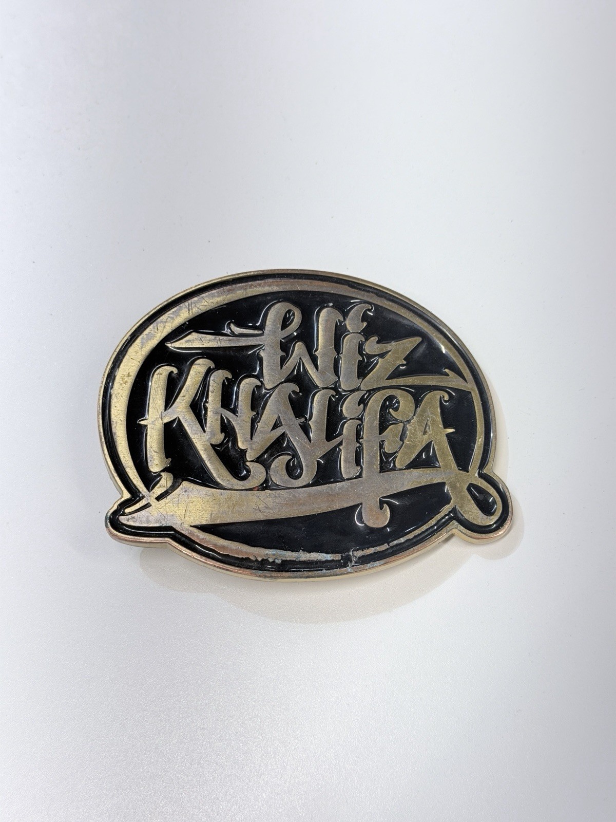 Wiz Khalifa Metal Enamel Gold Black Belt Buckle 3.75×3 » 2013 Accessory Jeans