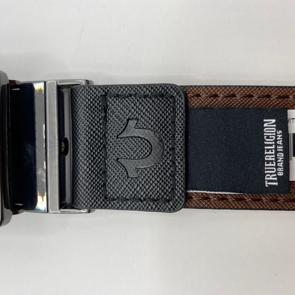 True Religion Reversible Buckle Belt Men Size 36 Black Brown Classic Preppy NWT