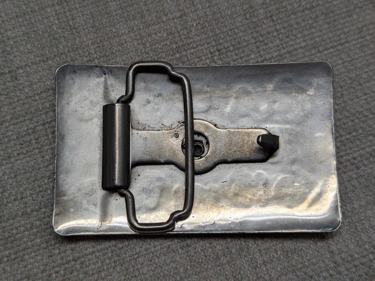 vintage WESTERN belt buckle HORSE equestrian COWBOY chrome brass