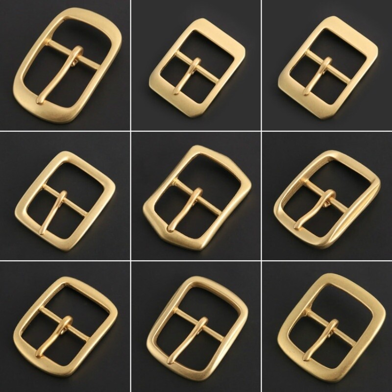 2Pcs Solid Brass Pin Buckle for Men Leather Belt Replacement Strap Accessory