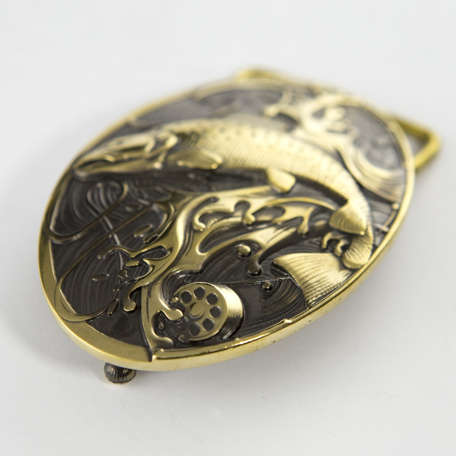 Belt buckle Trout, fisherman Salmoninae brass buckle, fisherman gift, anglers