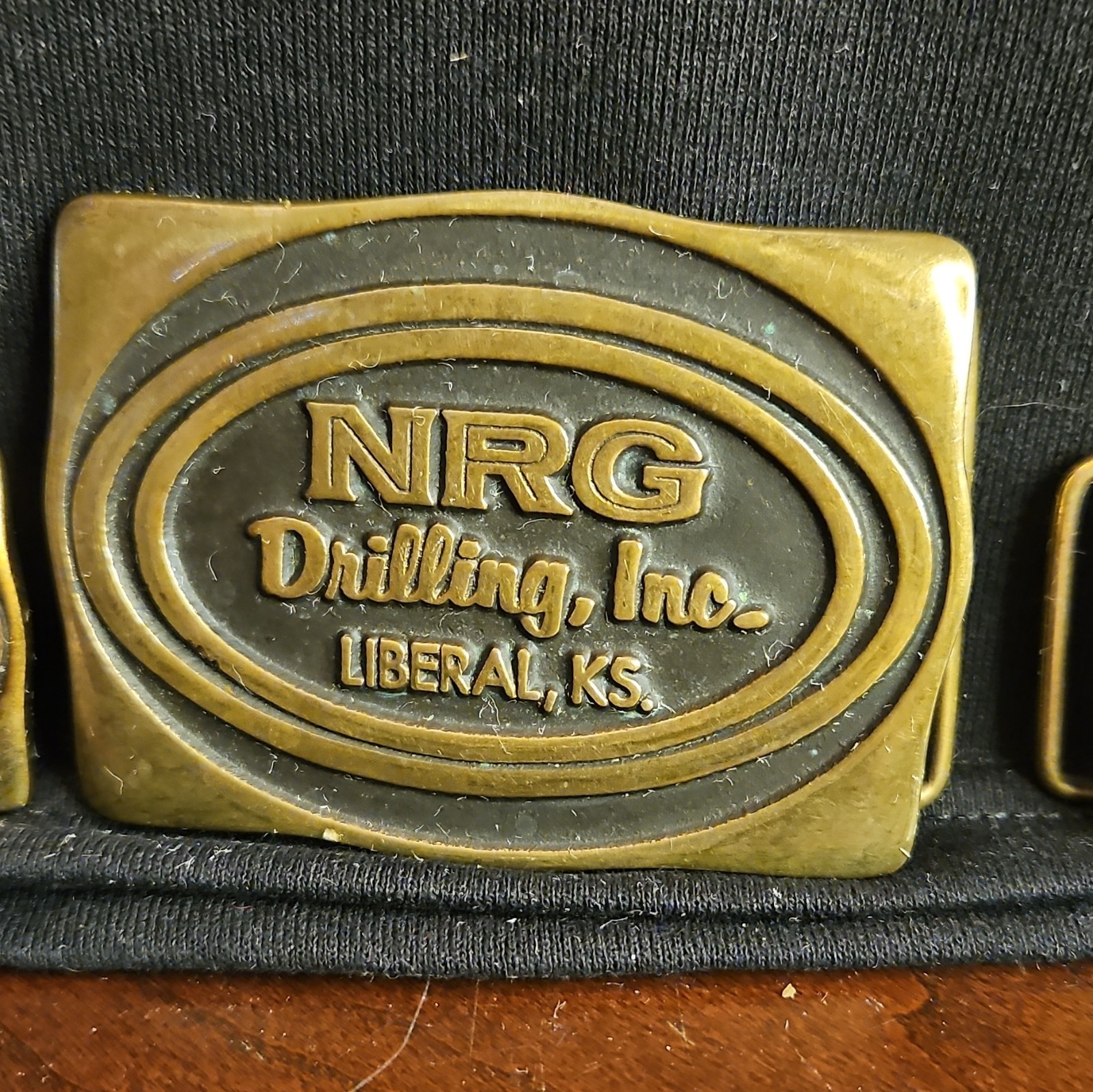 Anacortes Brass Works Ltd NRG Drilling Liberal KS Brass Western Buckles Lot of 3