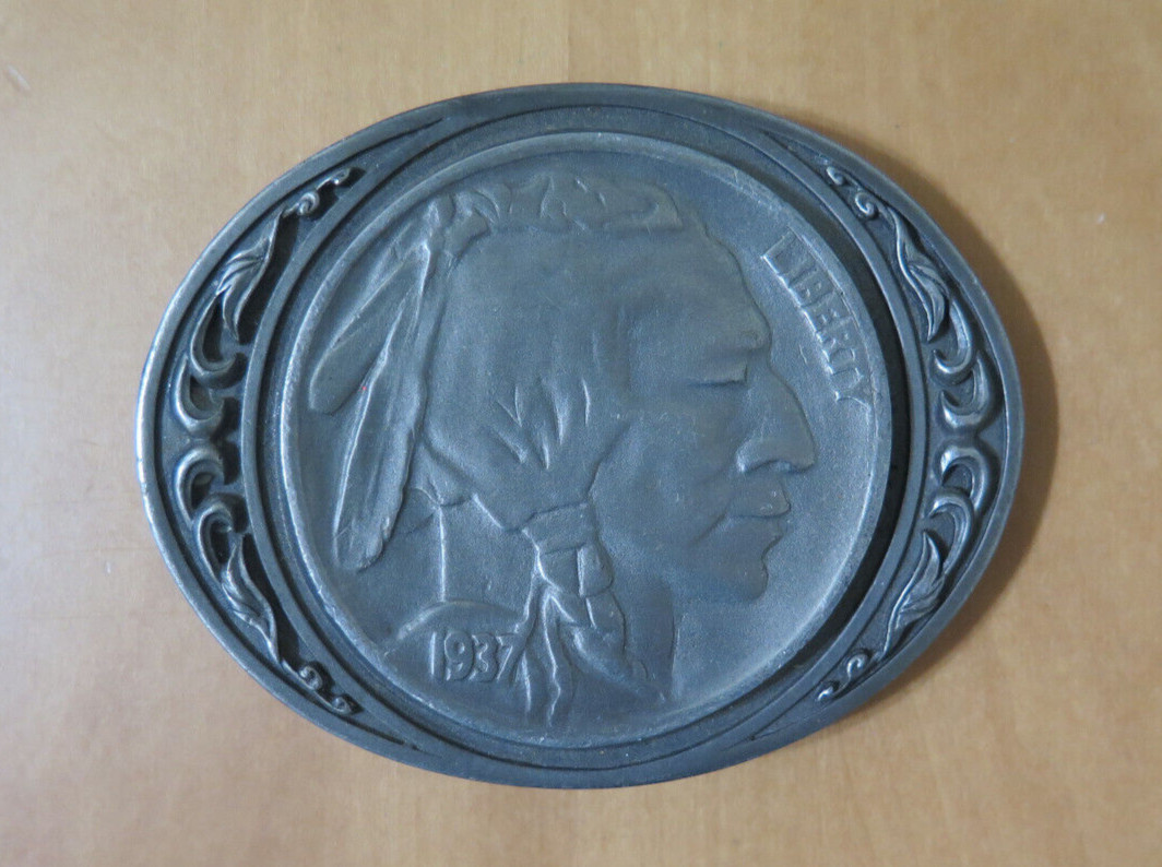 Liberty Indian Head 1937 Replica Silver Metal Belt Buckle Siskiyou Buckle Co.