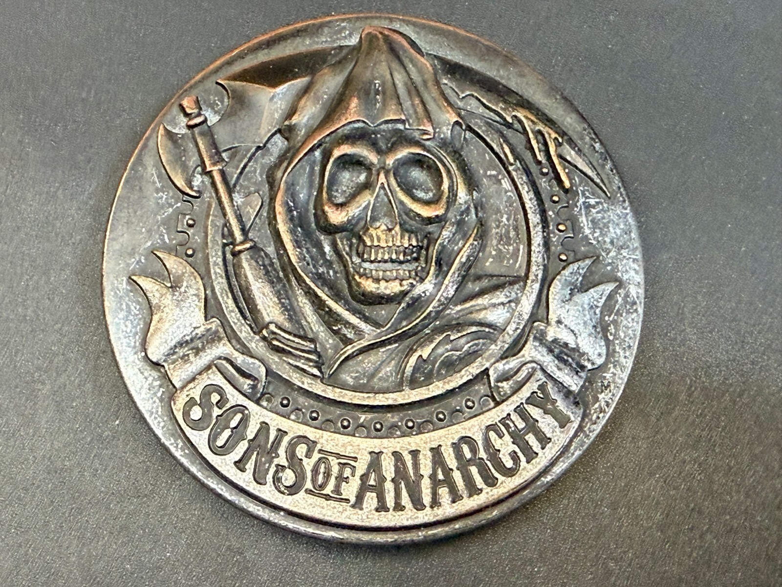 Sons Of Anarchy Grim Reaper Tattoo Cosplay TV Show TM & 2013 Fox Belt Buckle