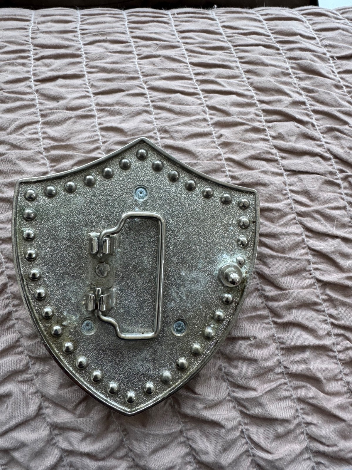 BeltBuckle Crown Shield Royal Cross Gold Black Silver Rhinestone Italia FreeShip