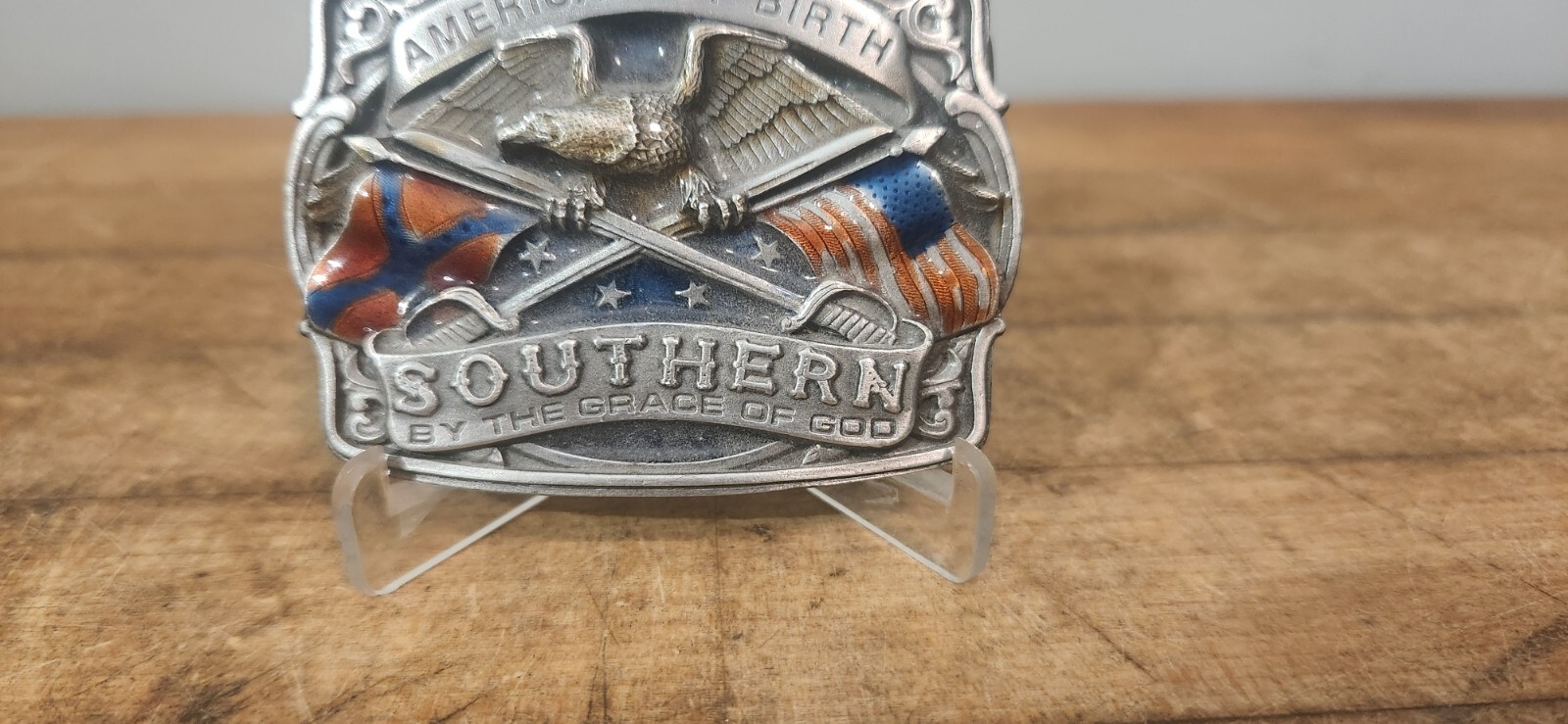 AMERICAN BY BIRTH SOUTHERN BY THE GRACE OF GOD Belt Buckle